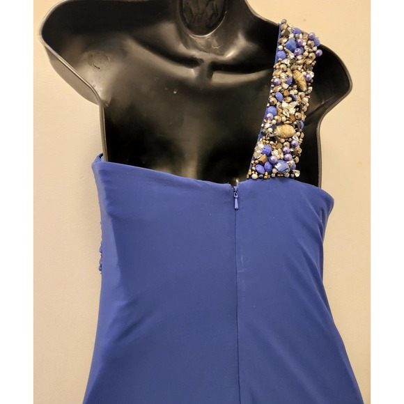 Mignon one shoulder stretchy blue gown 12 - Picture 3 of 3